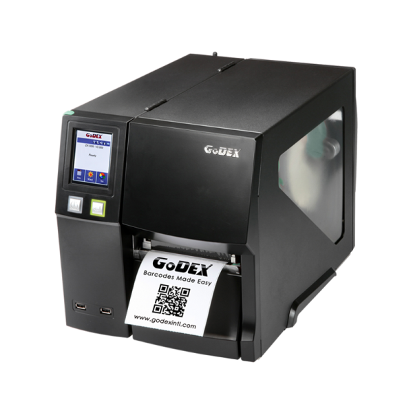 Термотрансферный принтер Godex ZX1200xi, промышленный принтер, 200 DPI, 14 ips, цветной сенсорный ЖК дисплей, и/ф RS232/USB/TCPIP/USB HOST, (дюймовая втулка риббона)