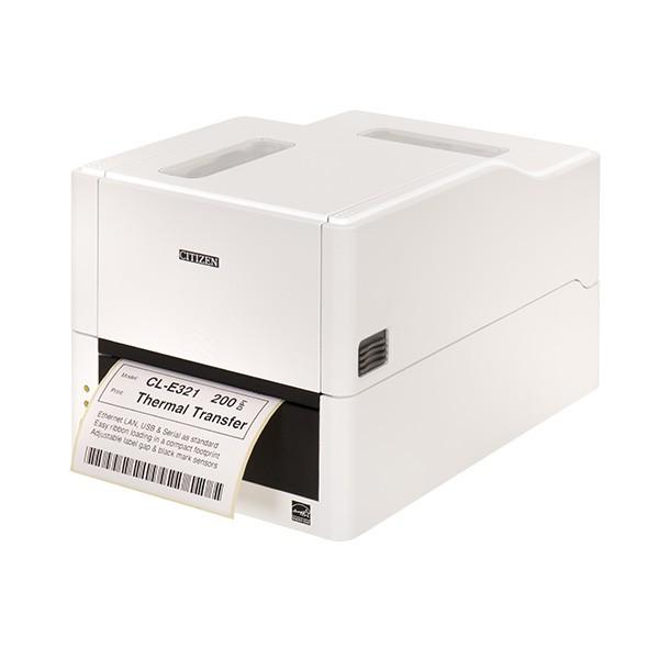 Термопринтер этикеток Citizen CL-E321 Printer; LAN, USB, Serial, White, EN Plug